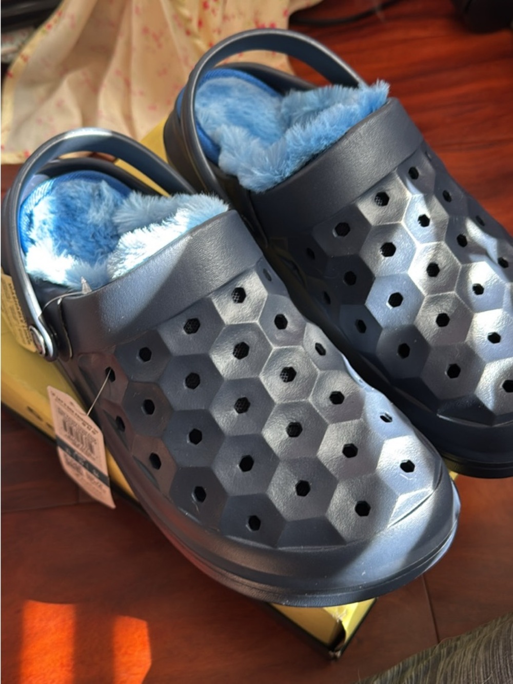 Kids Plush-Lined Slip-On Clogs in Navy Blue
